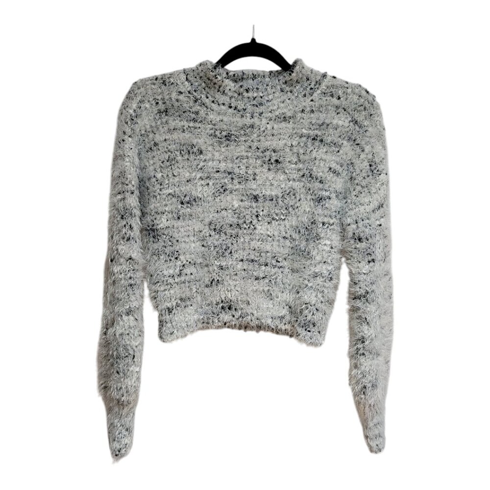 Freshman Black & White Textured Pullover Sweater